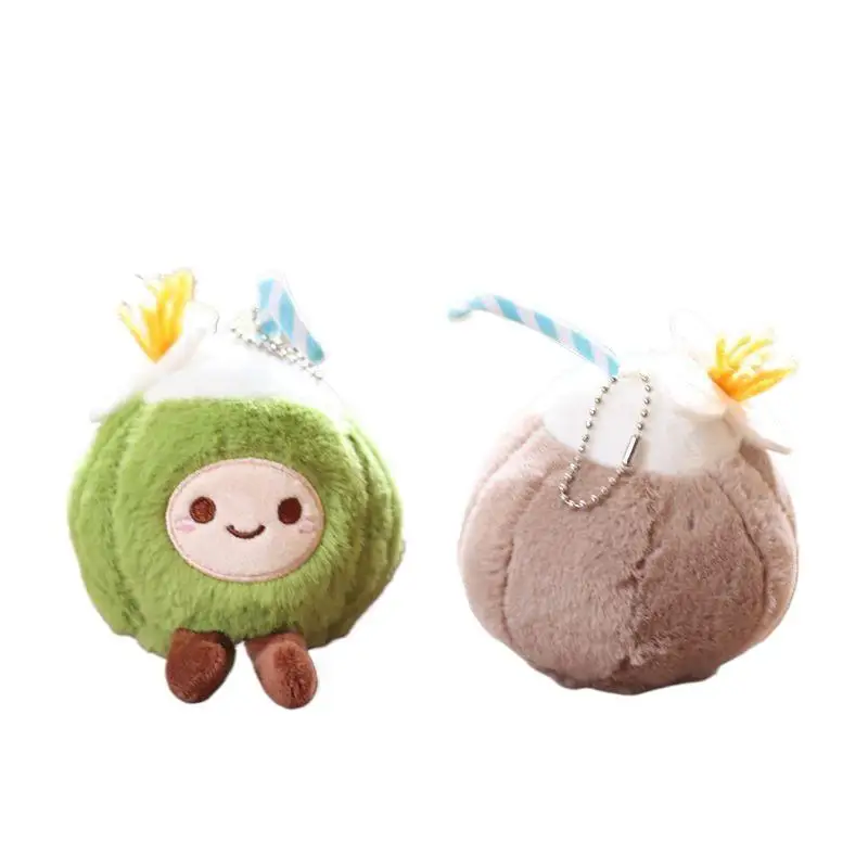 

1 Piece New Cute Coconut Plush Keychain Small Pandent Kids Stuffed Companion Doll Toys For Children Gifts