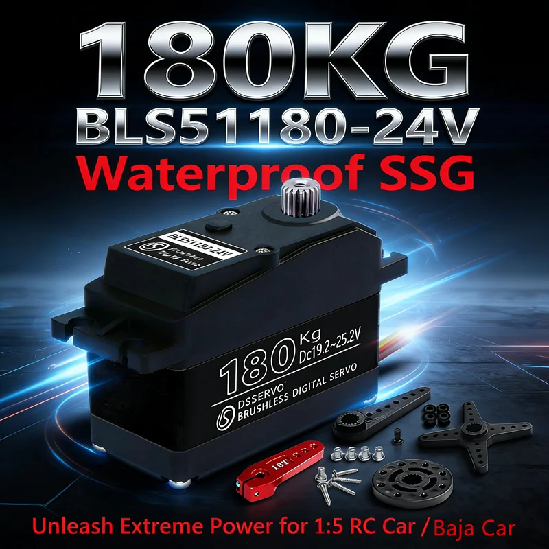 

Оригинальный цифровой бесщеточный сервомотор Dsservo BLS51180 24V, водонепроницаемый, для аксессуаров радиоуправляемых машин масштаба 1/5.