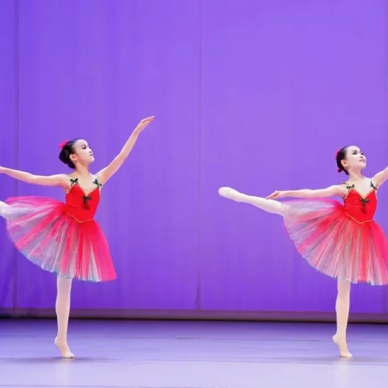 Tutu pour enfants, Costume duo à Variation cerise du comtesse, robe de Ballet pour filles