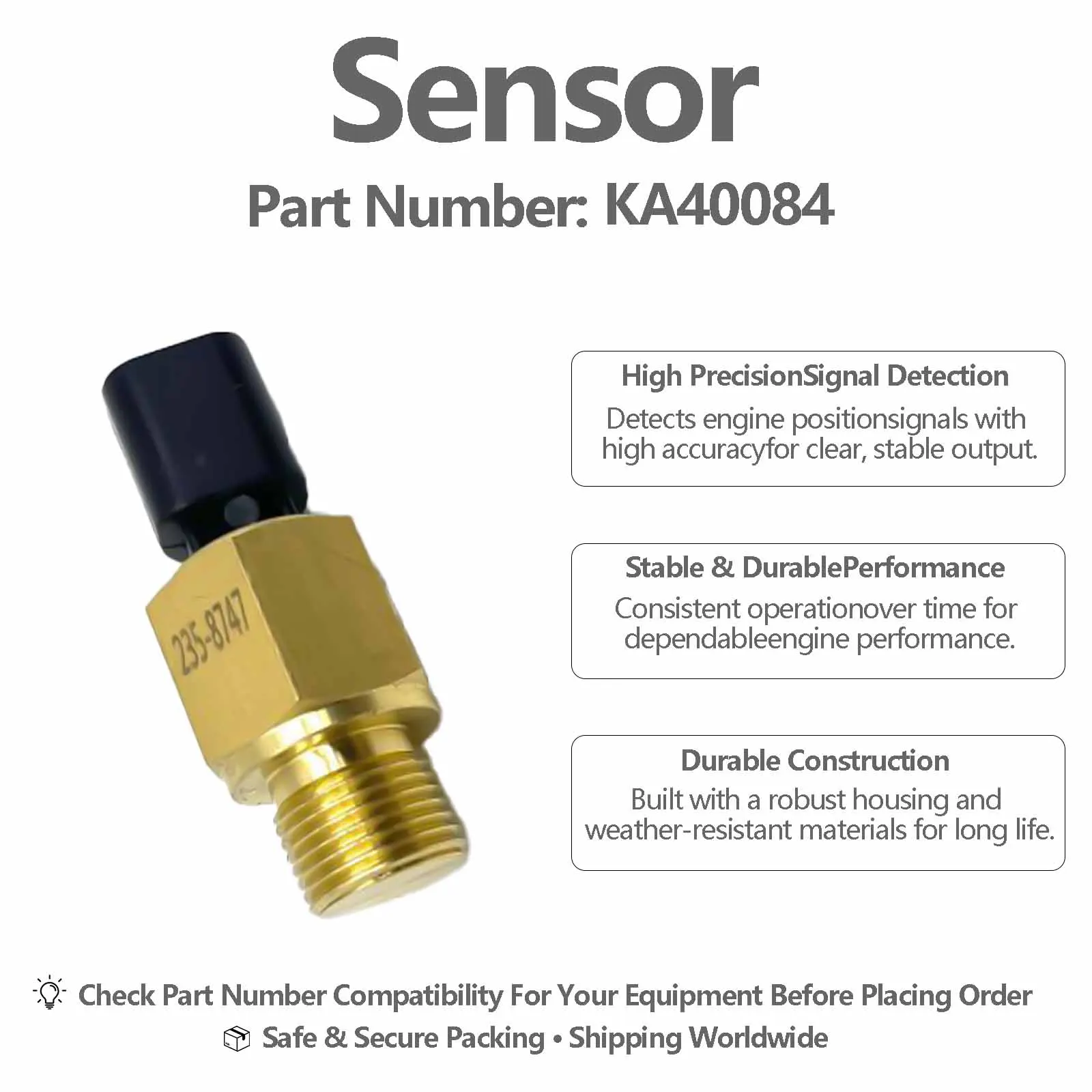Water Temperature Sensor KA40084 For Cummins C4.4 Engines