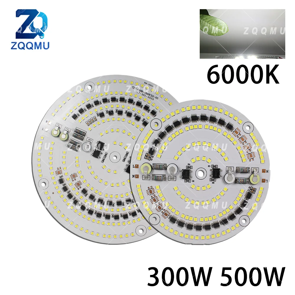 1PCS 300W 500W AC220V Driverless LED Chip High Power Module Board For Floodlight High Bay Garage Round Ceiling Lighting Source