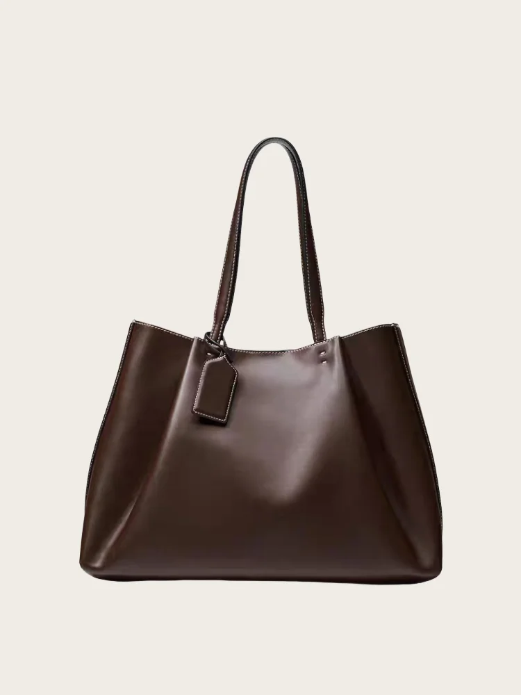 

2025 Vintage Style Soft PU Leather Women Handbags Versatile High-End Shoulder Bags Designer Luxury Ruched Tote Bag Bucket Bags