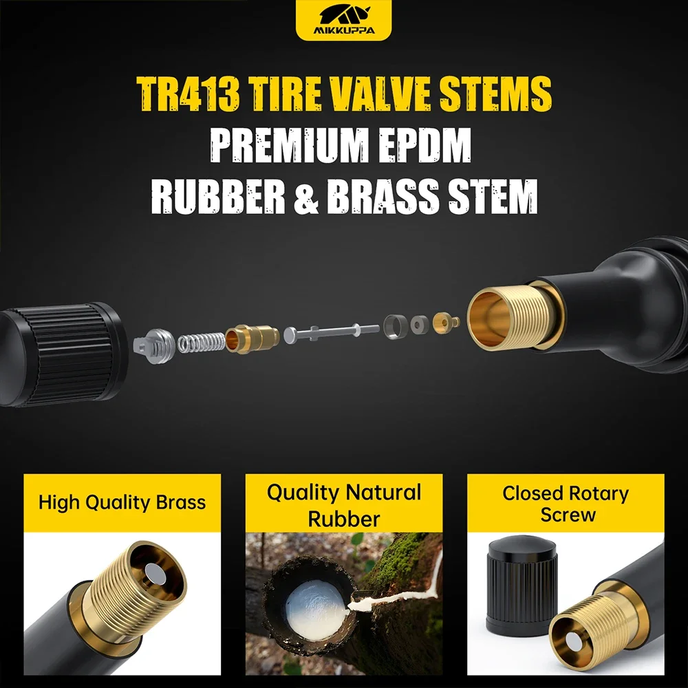 QLN394 High Quality TR414 Universal Wheel Valve New Condition Rubber Tire Inner Tube Including Valve Stems Caps Adapters