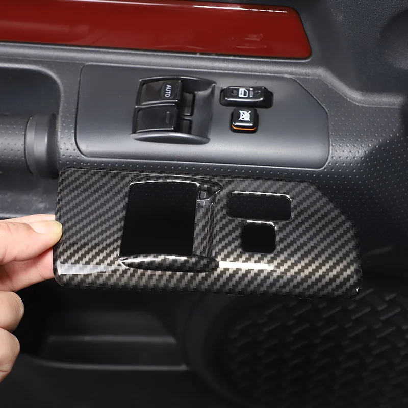 For Toyota FJ Cruiser 2007-2021 ABS Matt black/carbon fiber/Red Car Window Switch Decorative Protective stickers Car Accessories