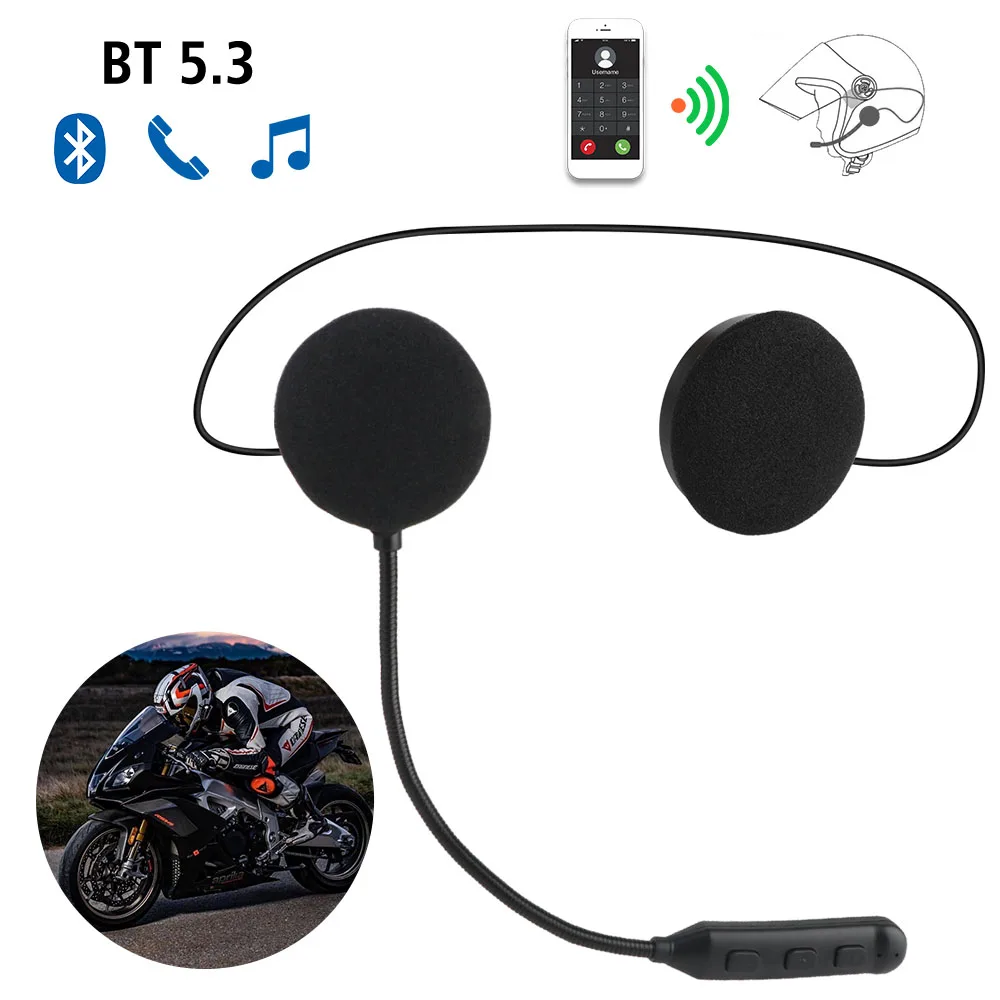 Kit impermeable de reproductor de música para motocicleta, auriculares inalámbricos antiinterferencias con Bluetooth 5,3, manos libres para casco de Moto