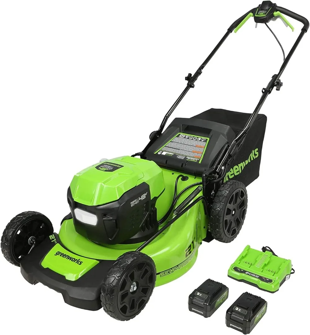 

48V (2 X 24V) 21" Brushless Cordless Lawn Mower (LED Headlight), (2) 5.0Ah Batteries and Dual Port Rapid Charger Included