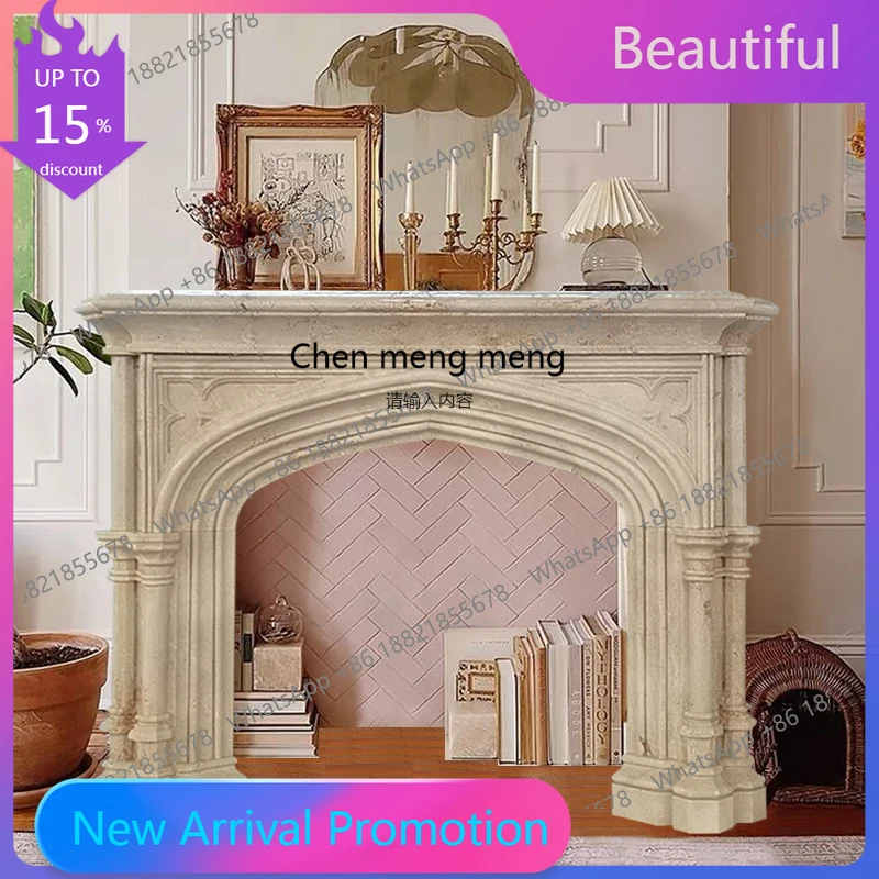 

Marble Fireplace American Modern Simple Travertine Fireplace Living Room Vintage Fireplace