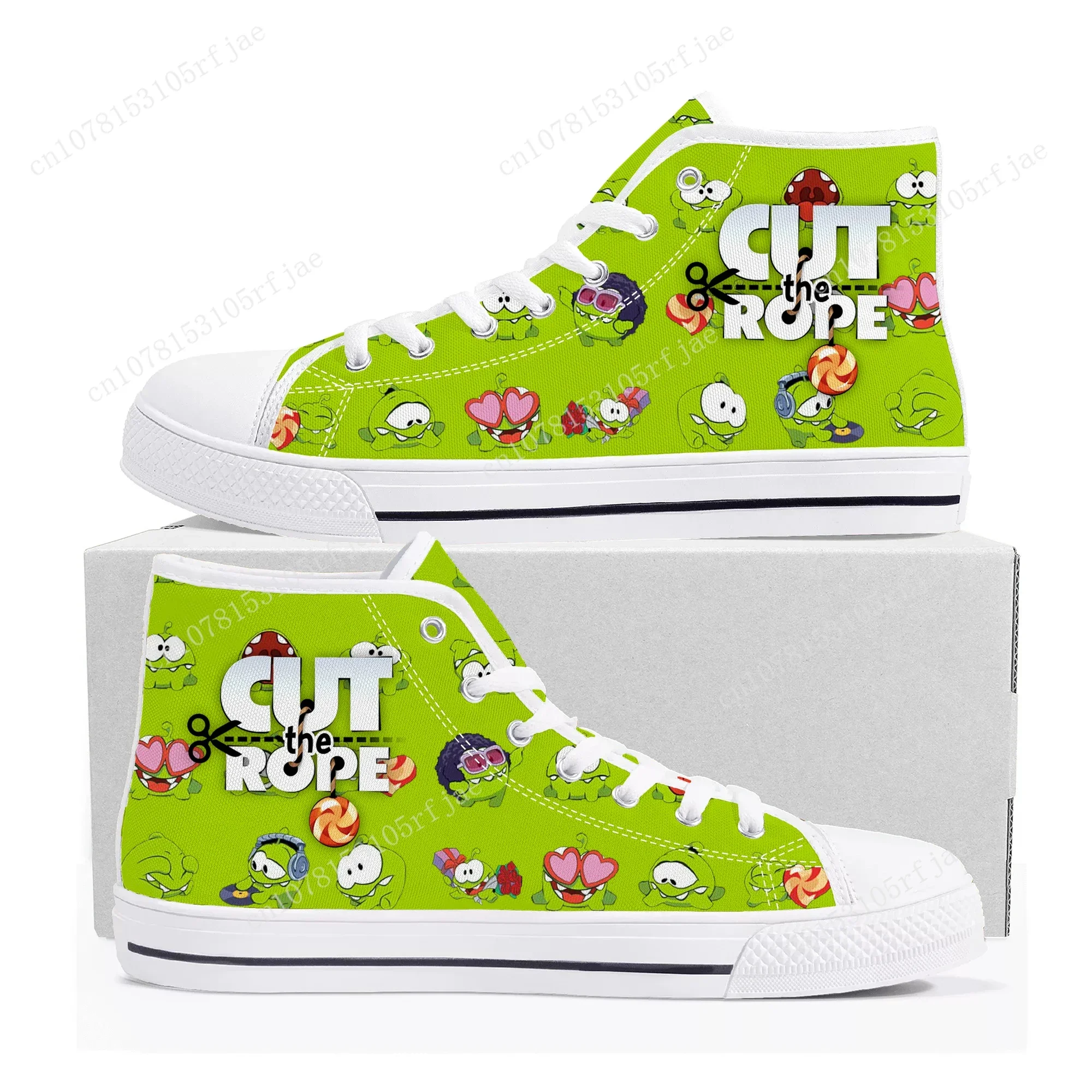 Cut The Rope High Top Sneakers Cartoon Game Mens Womens Teenager High Quality Fashion Canvas Shoes Casual Tailor Made Sneaker