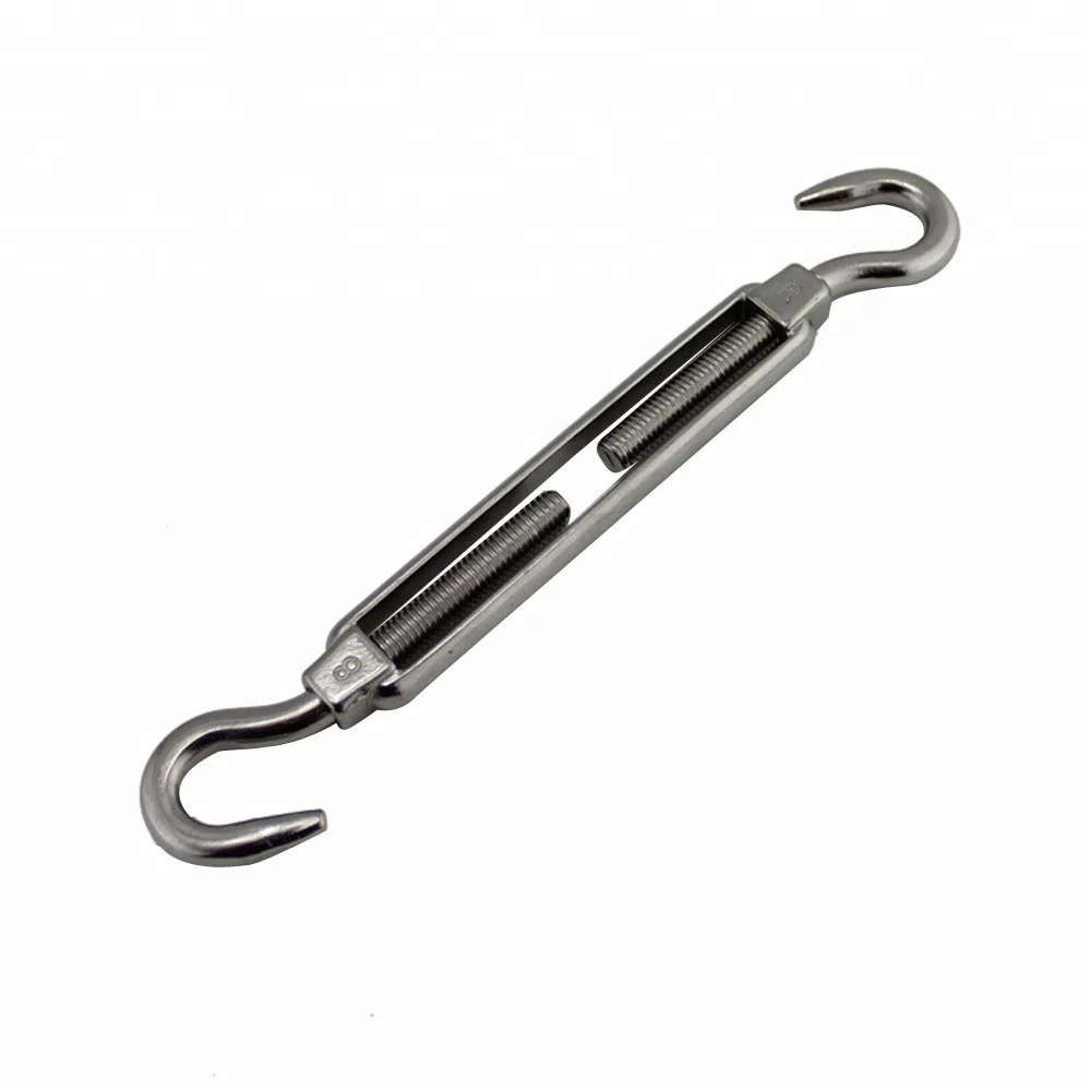 4 Pieces Hook And Hook Turnbuckle Stainless Steel 304 Heavy Duty Stainless Steel Marine Turnbuckles For Cable Railing Sale