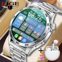 LIGE GT4PRO Smart Watch Men 1.50” HD Screen Heart Rate Bluetooth Call Waterproof Wireless Charging Smartwatch For Huawei Xiaomi