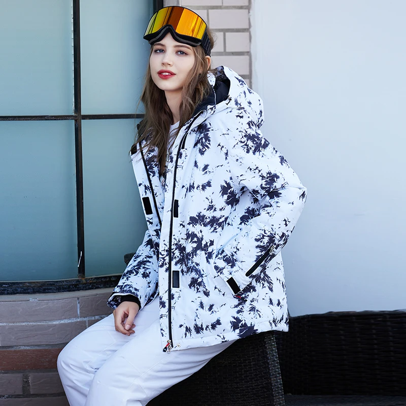 Set di tute da neve colorate e impermeabili da donna, abbigliamento da snowboard, costumi da sci, abbigliamento invernale, giacca, pantaloni con cinturino, ragazza