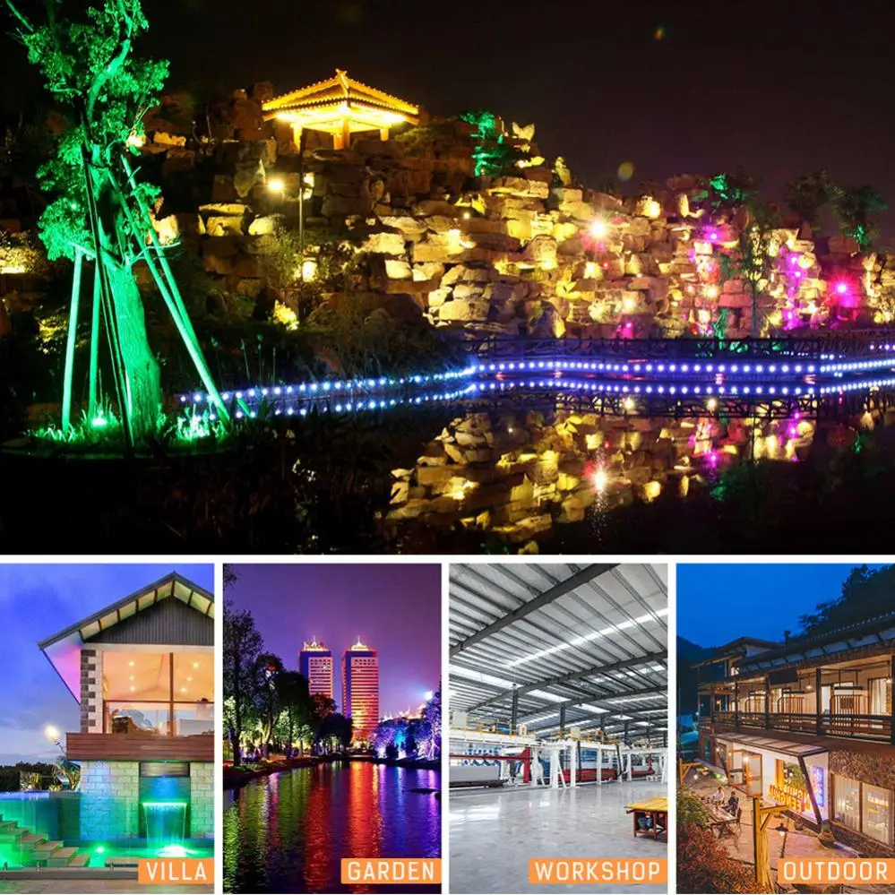 50W / 100W RGB Colour Change Waterproof LED Reflector Floodlight for Garden / Party / Street Decoration with Remote Control