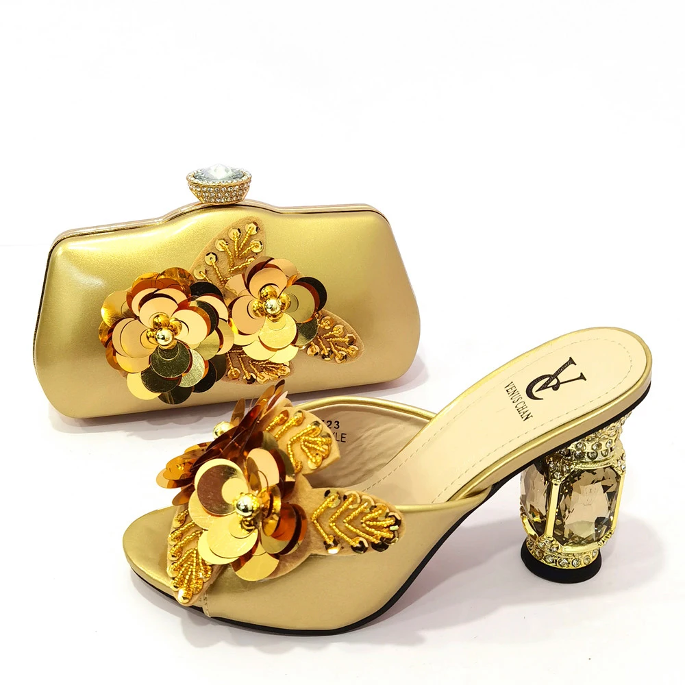 Royal Blue Color Matching Women Shoe and Bag Decorated with Rhinestone African Shoe and Bag Set for Party In Women Italy Shoes