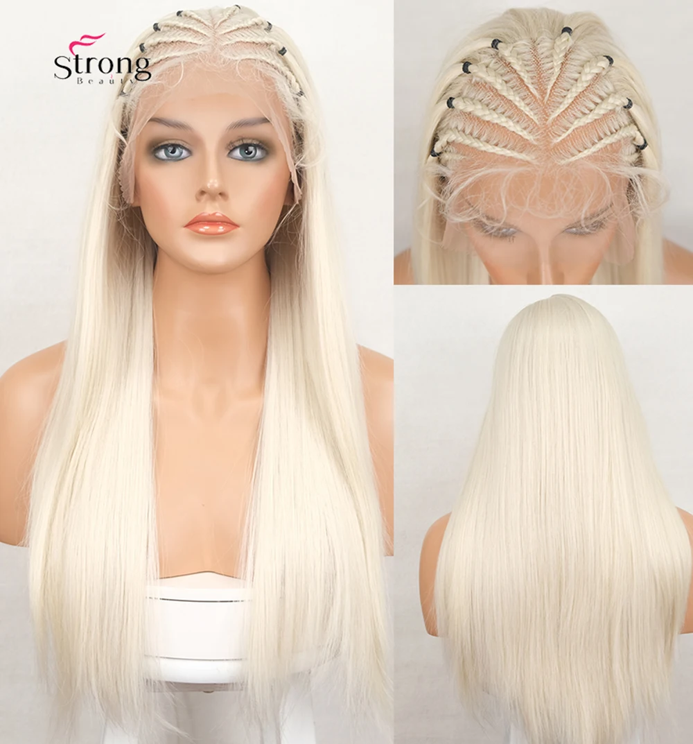 

Длинный 60 # Платиновый блондин, прямой синтетический парик 13x4, белый блондин, натуральный, 24 дюйма, термостойкое волокно, белый парик королевы