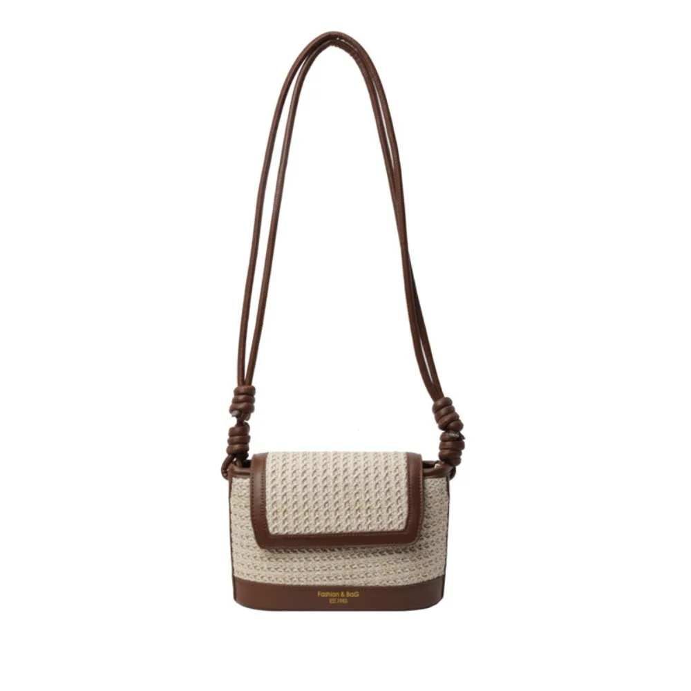 

Casual Large Capacity Weave Bag Shopping Bag PU Leather Straw Bag Fashion Colorful Bohemian Shoulder Bag Beach