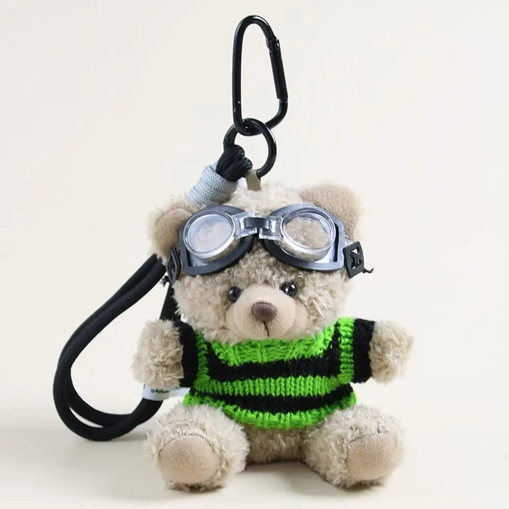 Kawaii Key Chain Pilot Bear Keychain Bag Pendant Decoration Plush Key Ring Plush Doll Plushies Toys Gift Jewelry