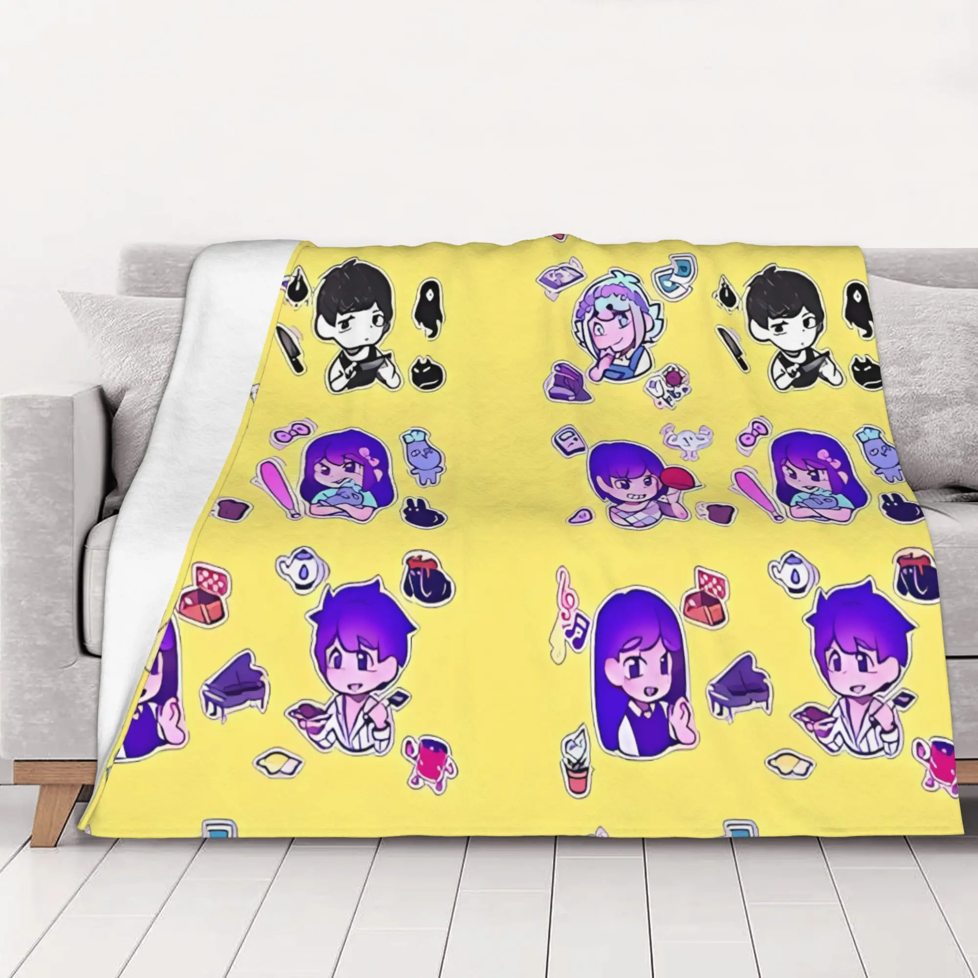 1PC Classic Omori home room decorations Winter Blankets for Adults Bedding Home Interior Sofa Knee