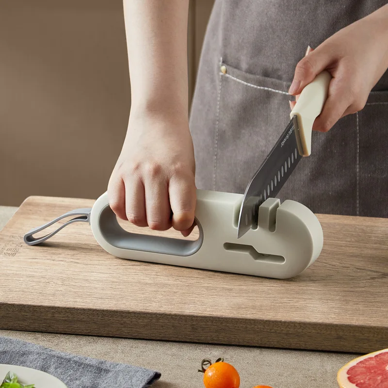 YJQ knife sharpener four-in-one knife scissors available multi-functional non-slip kitchen whetstone