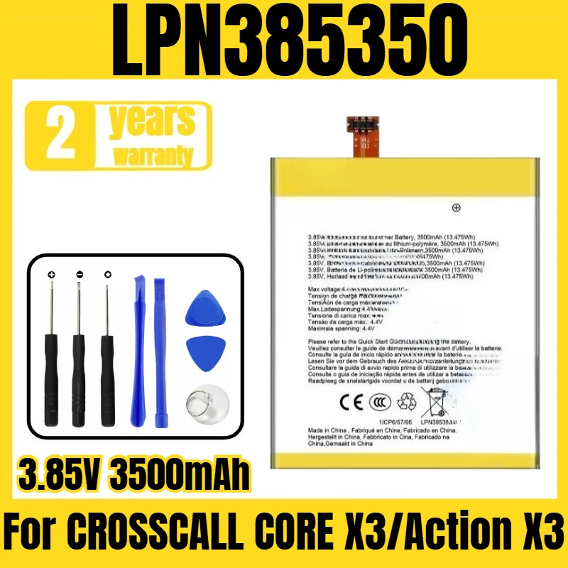 

Applicable to CROSSCALL CORE X3/Action X3 battery LPN385350 mobile phone battery, new large capacity, free tools 3.85V 3500mAh