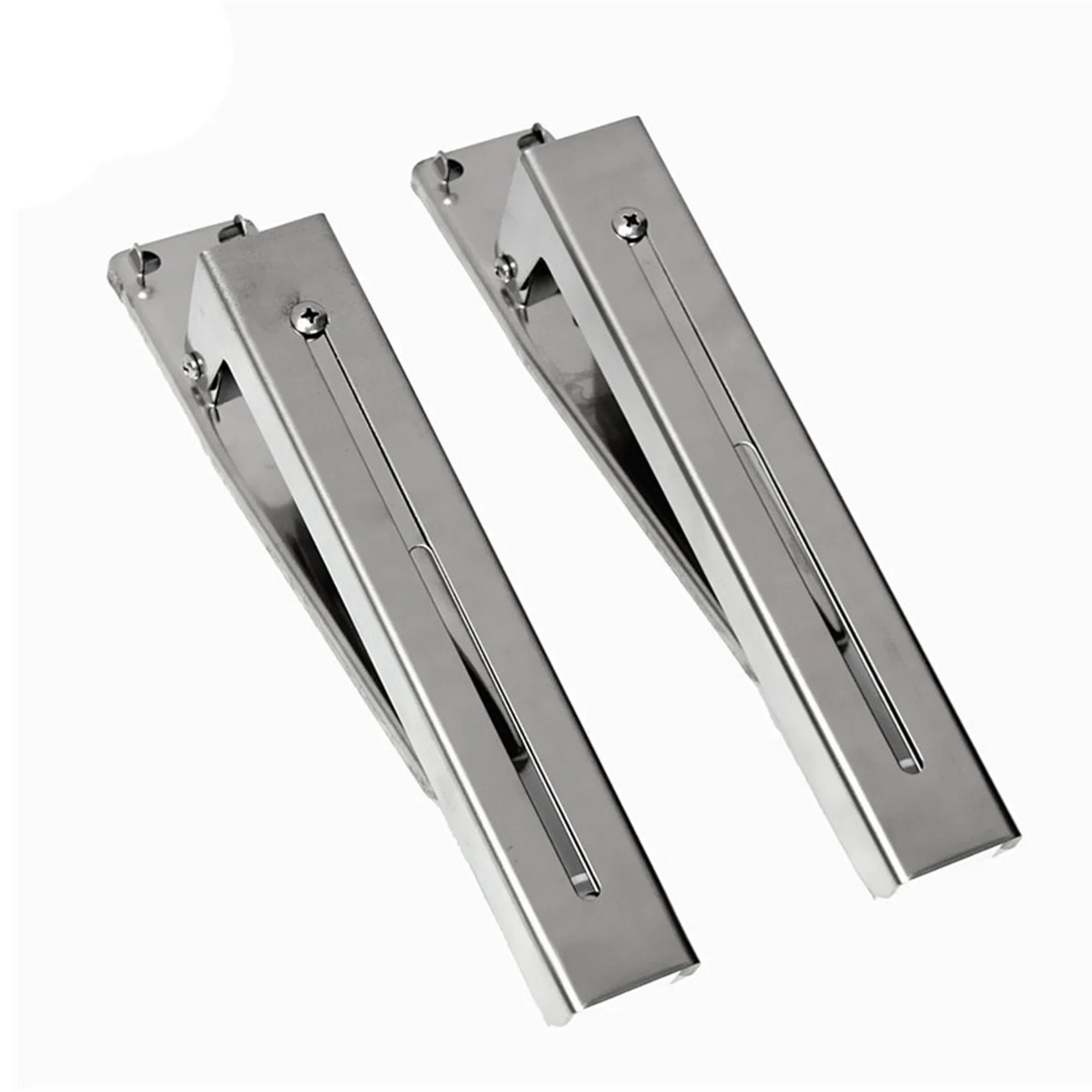 Image 4: 2X cadre de Support en acier pliable extensible étagère Support four à micro-ondes Support de montage mural en acier inoxydable argent-ABQU