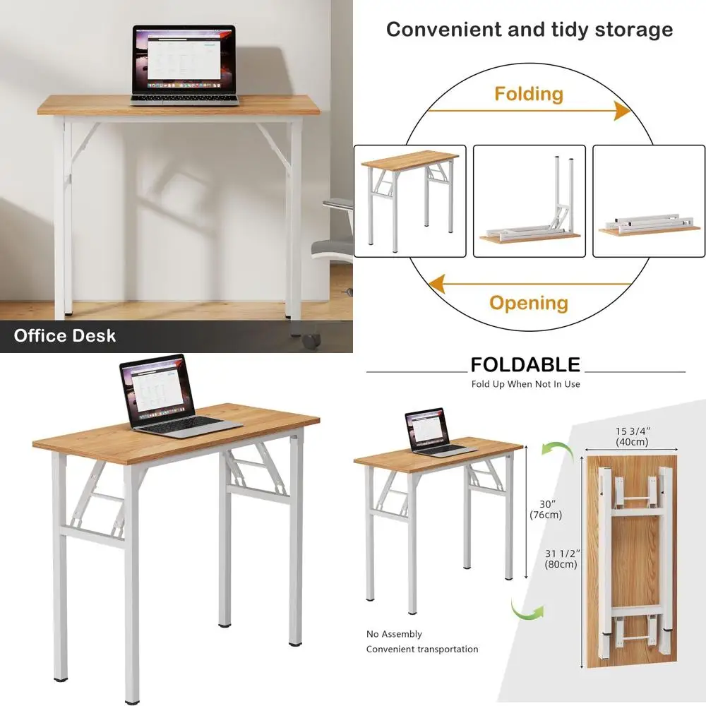 

Compact Foldable Writing Desk: Space-Saving, Sturdy Desk for Home Office, Dorms (80 x 40 cm)