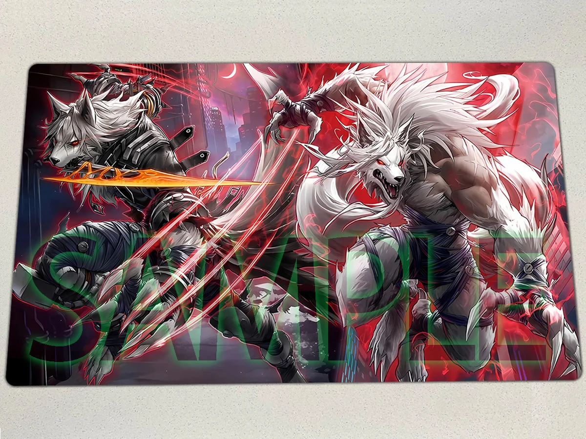 

YuGiOh Playmat K9-X "Werewolf" TCG CCG Mat K9-ØØ "Hound" Board Game ケーナイン－ＥＸ “ウェアウルフ” Trading Card Game Mat Rubber Mouse Pad