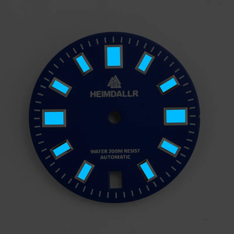Heimdallr 29mm watch dial BGW-9 luminous for NH35A/36A movement 3.0 O'clock Crown watch dial fit dive watch
