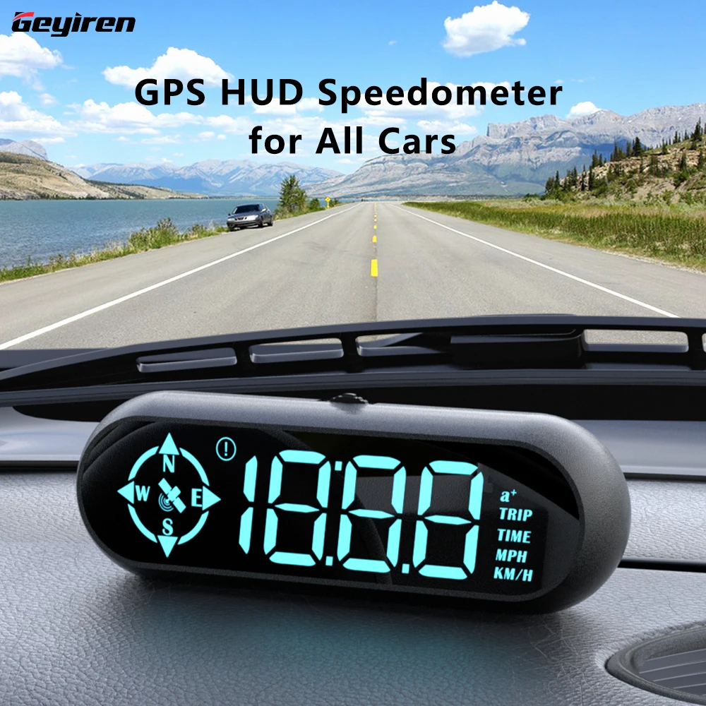 

Geyiren G9 GPS HUD Digital Speedometer Head Up Display Car Security Over Speed Alarm Clock Compass Odometer Car Accessories