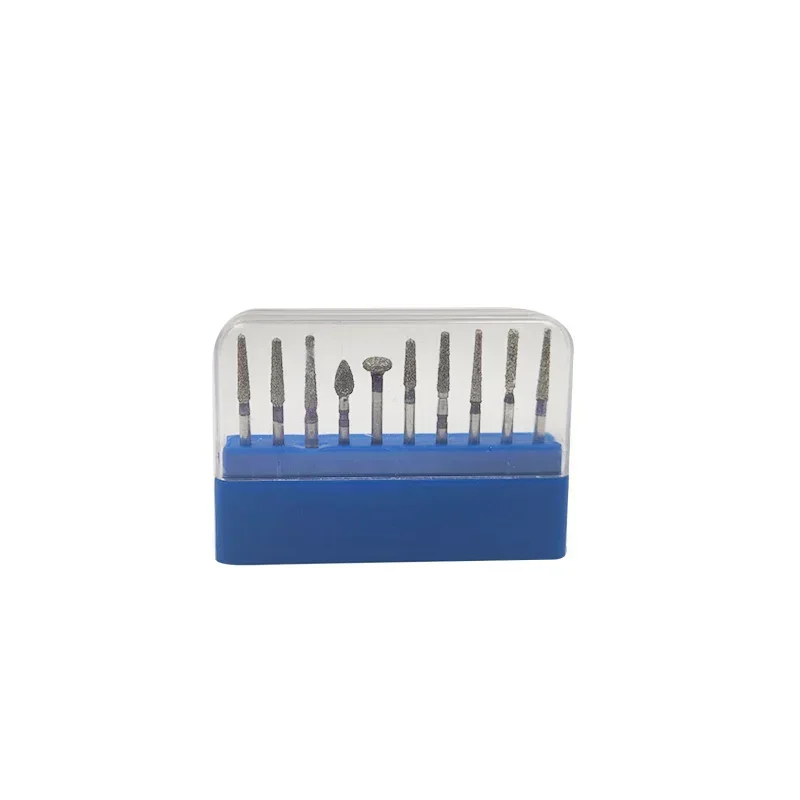 

10Pcs/box Dental Diamond Burs Drill Dentist Polish Tool 1.6mm for Teeth Porcelain Ceramics High Speed Handpiece Emery Bits Oral