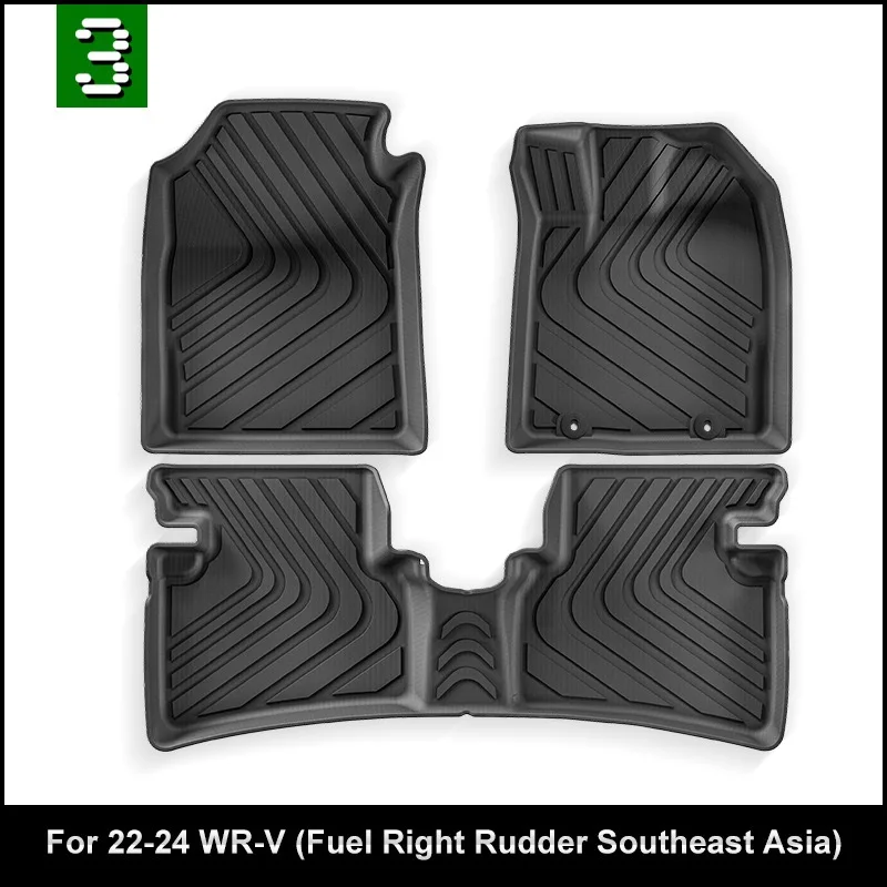 Car trunk mat TPE car floor mat suitable for Honda WR-V 2022-2024 all-weather trunk mat cargo lining seat back anti-dirty mat