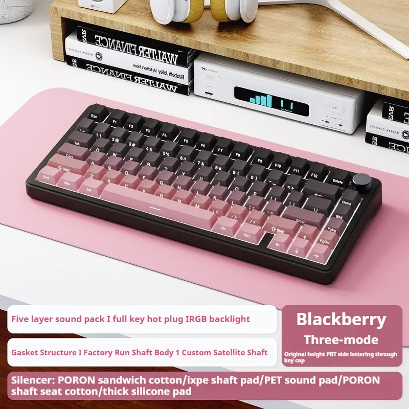 Attack Shark X85 Mechanical Keyboard Rgb Three Mode Wireless Bluetooth Hot Plug Side Carved Game Customized Luminous Keyboard