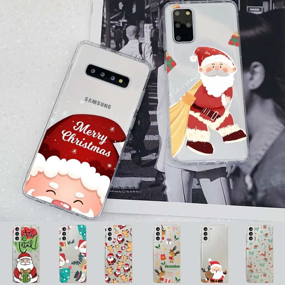 Christmas Cartoon New Year Gift  Phone Case for Samsung A12 21 30 31 51 52 70 71 for Redmi8 9 10 for Honor10 70 50 Clear Case