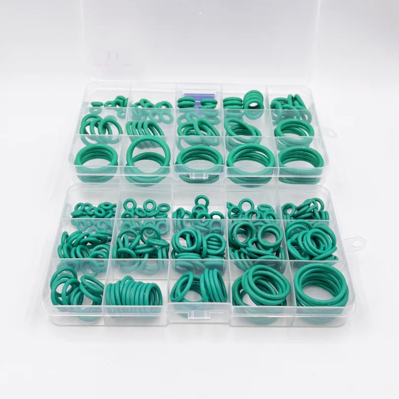 250s grüne FKM O-Ring-Dichtung Hitzebeständigkeit Hohe Härte Korrosion CS 1/1,5/2/2,4/3,1 Fluorkautschuk-Dichtung O-Ringe Kit – Detail 1