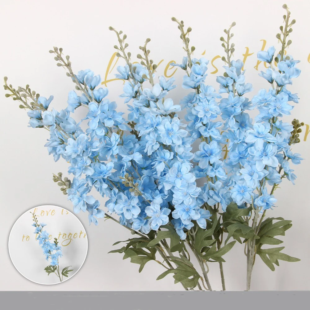 1/2 Stück Künstliche Rittersporn-Blumen mit Langem Stiel, Seidenblumenstrauß für Heimdekoration, Garten, Outdoor und Hochzeitsdekoration – Detail 8