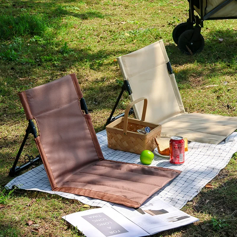 

Folding Back Chair Beach Chairs Outdoor Garden Park SingleLazy Chair Backrest Cushion Oxford Cloth Foldable Camping Picnic Chair