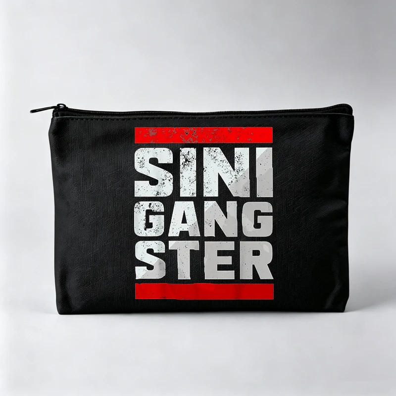 Typography Print Makeup Bag, Urban Style Cosmetic Storage Pouch for Casual Use