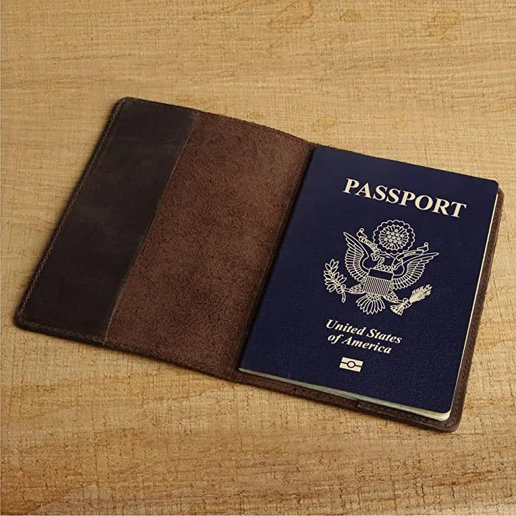 Couverture de Passeport Américain en Cuir group pour Homme, Poudres, Voyage aux États-Unis, 100%