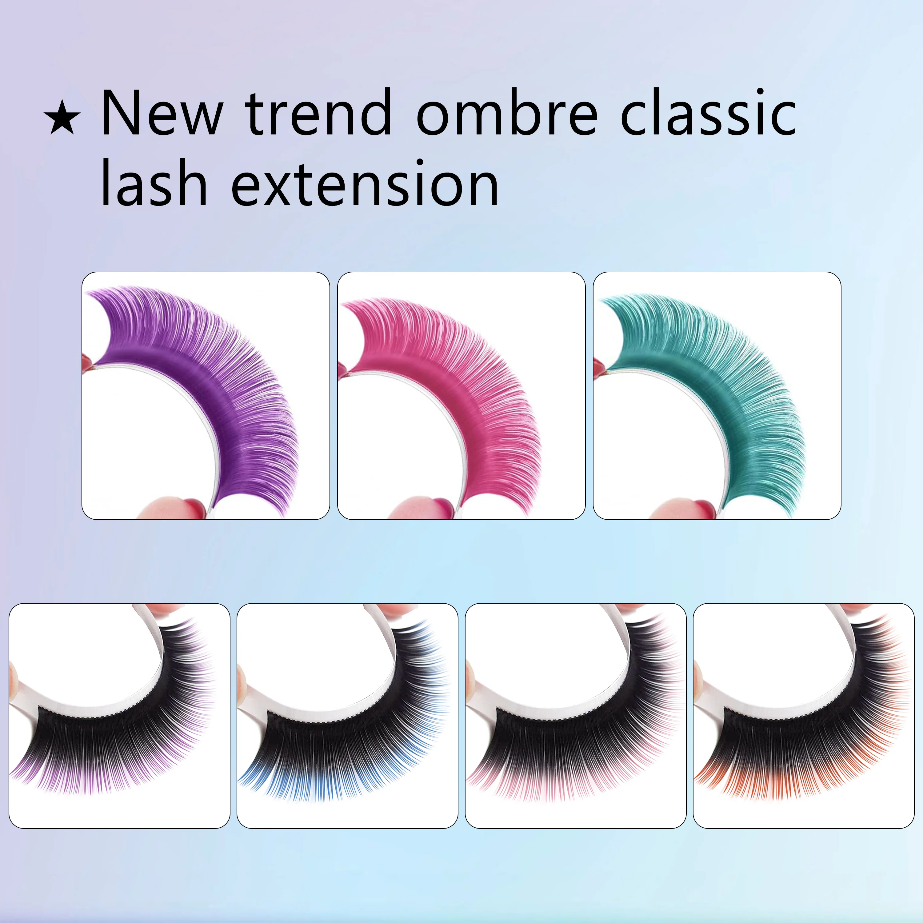 CoMango Colored Mega Volume Individual Lashes Extension Mixed Length Super Soft Silk Mink Make-up Accessories False Lashes