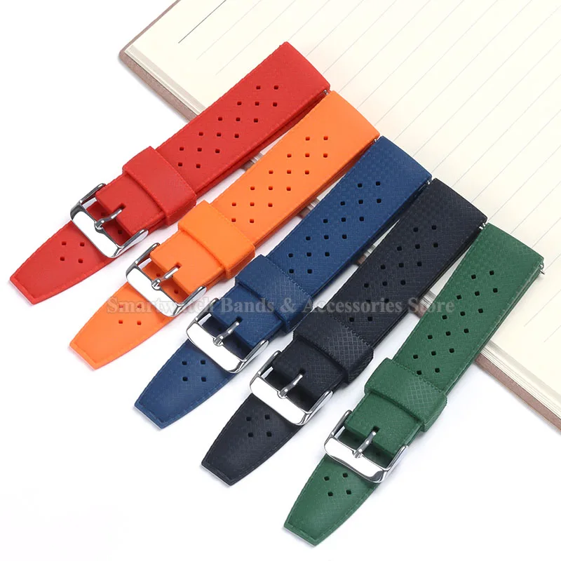 Premium Grade Tropic Silicone Strap 20mm 22mm for Seiko for Huawei Gt2 Gt3 Quick Release Bracelet Waterproof Rubber Wrist Band