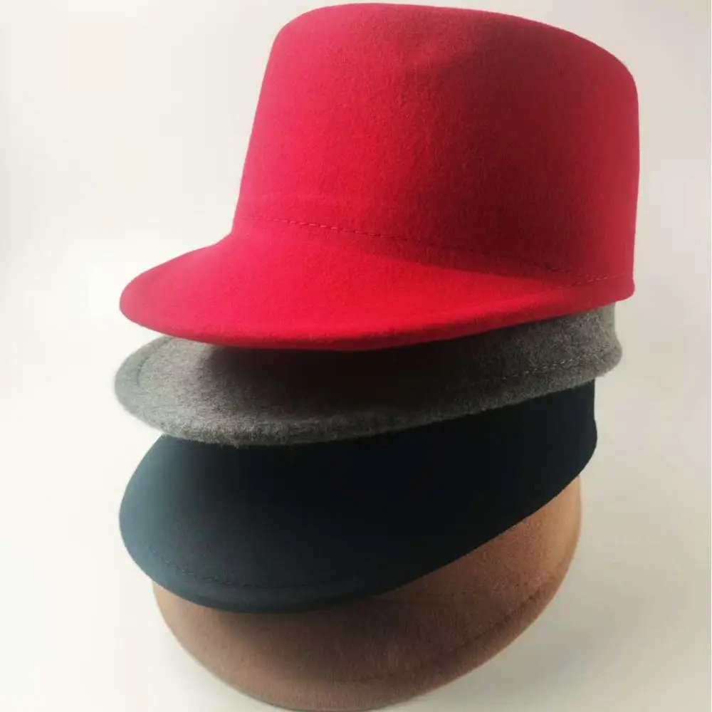 Fashion British Style Wool Equestrian Hat Elegant Retro Fedora Hat Fedoras Solid Color Beret Live Show