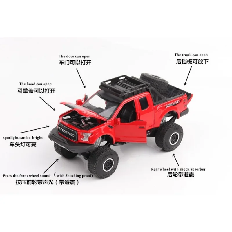 Kawaii Spielzeugauto lustiges Geschenk – 1:32 Legierung Monster Truck Automodell, Simulation cooles Licht Sound Auto Spielzeug, Spielzeug für Kinder von 2 bis 4 Jahren