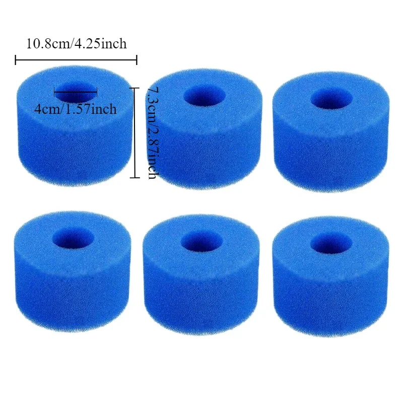 Hot Sale 6 Pcs for Intex Pure Spa Reusable Washable Foam Hot Tub Filter Cartridge Type Promotion 100% brand new and high quality