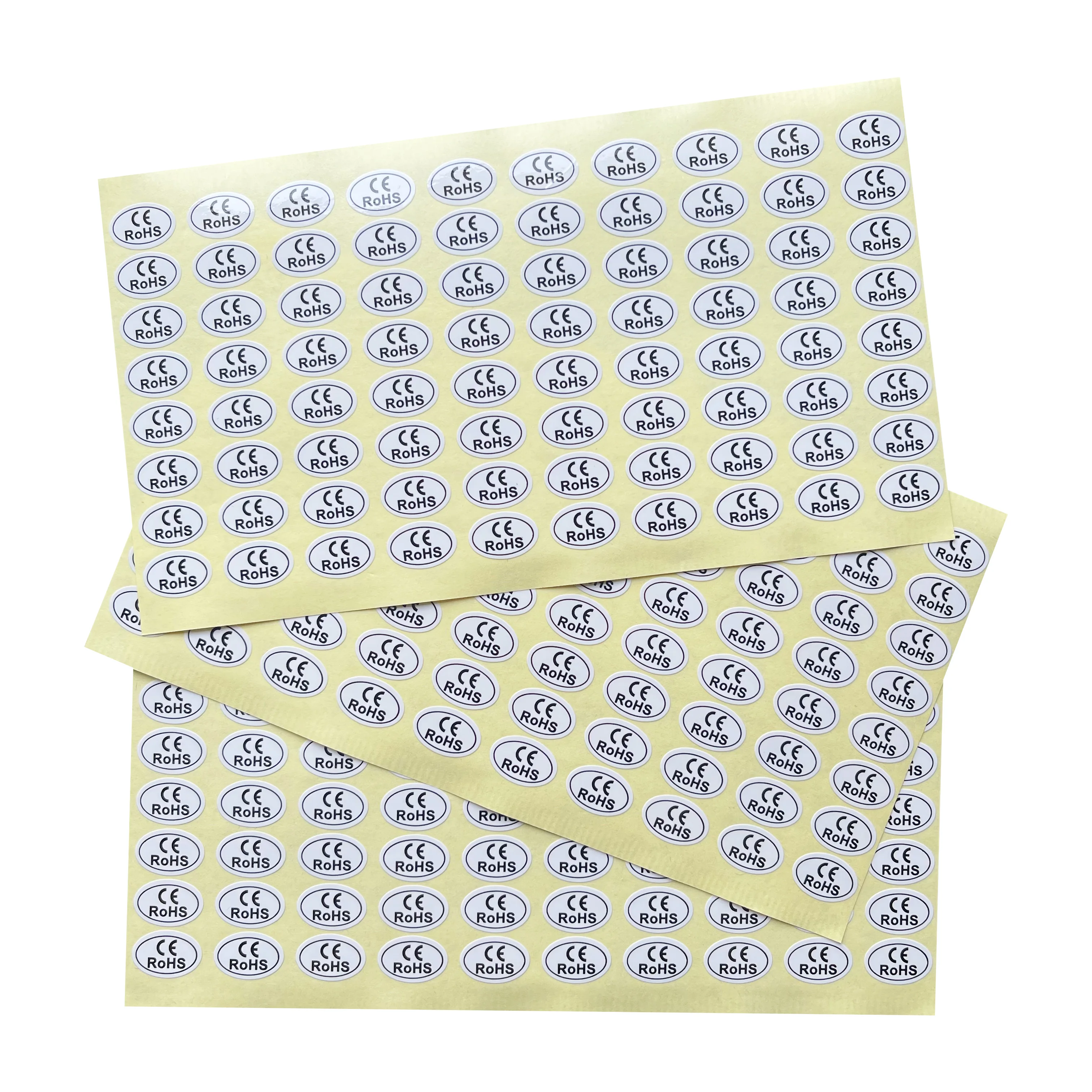 

1000PCS white background black CE sticker 15X10mm self-adhesive inspection label oval environmental certification label