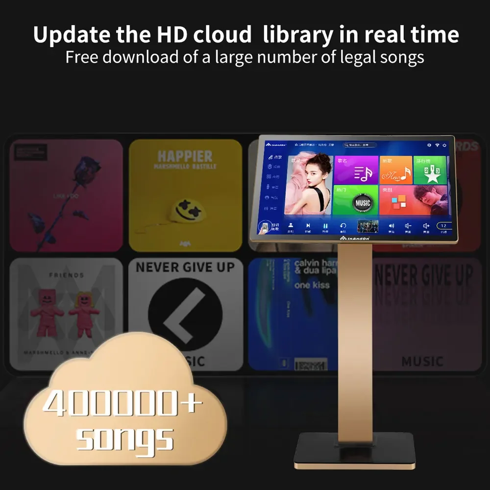 

2025/21.5 " Chinese Karaoke Machine Wireless Microphone 4TB InAndOn Karaoke Set Player International KTV Professional Karaoke Sy