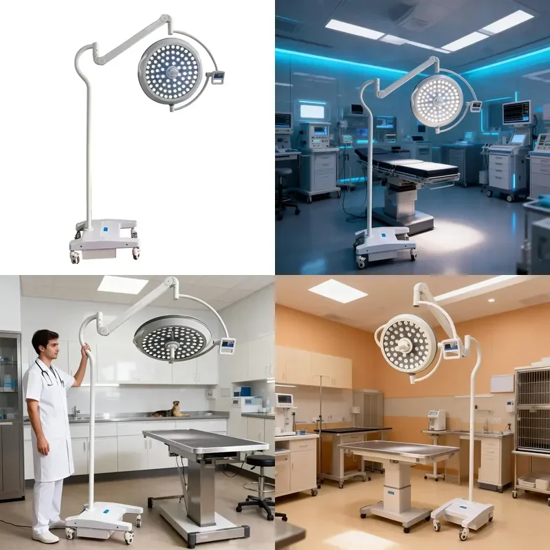 for Hospital Medical LED Surgical Light Shadowless Operating Room Light Equipment Ceiling Mobile Portable Double Head