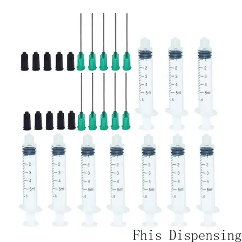 접착제 헤나 액체 주사기, 5ml 주사기, 파란색 무딘 디스펜싱 바늘, 5 개 팩, 1.5 인치 무딘 팁, 18G