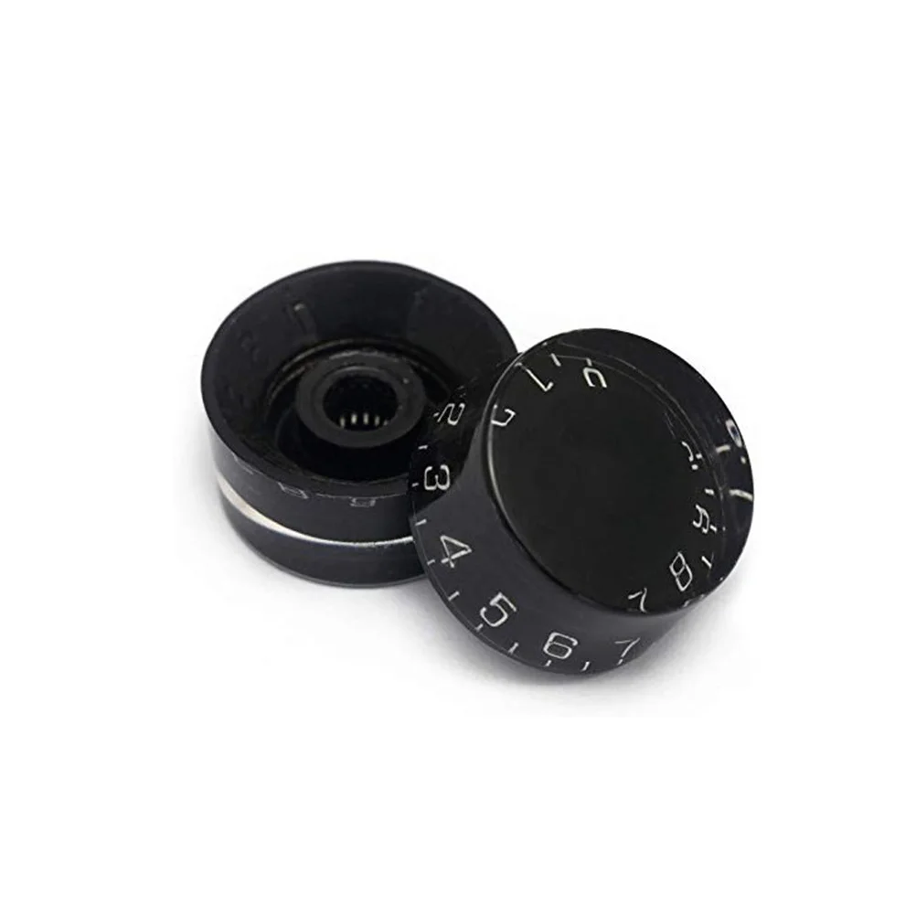 

5pcs Volume Knob Caps For Electric Guitar Premium Durable Clear Design Rigid Control Knobs Replacement Parts Black