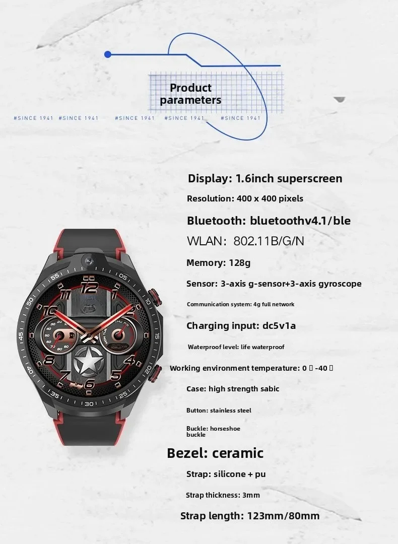 Smartwatch Male Black Knight Max128G Plug-in Card APP Download Internet Entertainment Video Call