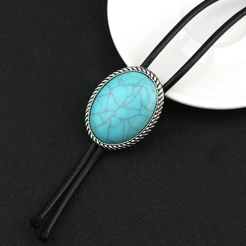 ربطة عنق بولو كلاسيكية مصنوعة يدويًا من الفن الغربي مصنوعة يدويًا من خليط معدني هندي على شكل مثلث من الحجر الطبيعي للرجال والنساء #3