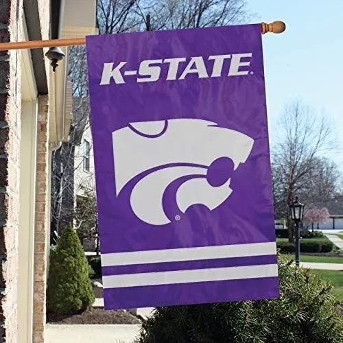 Kansas State University Wildcats Double Sided Banner Flag Embroidered Applique 4 uua